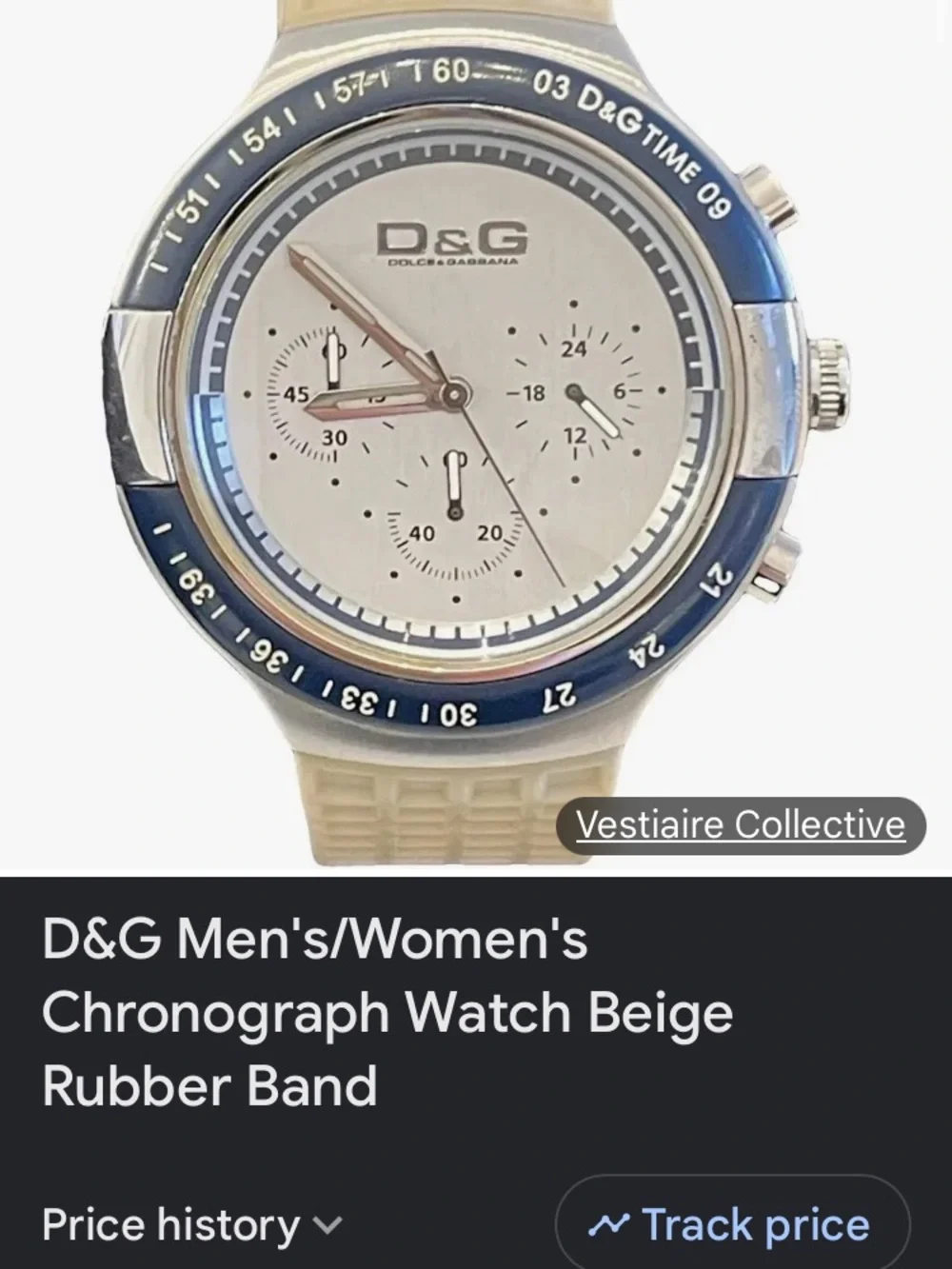 D&G Silver Dial Watch with Blue Bezel